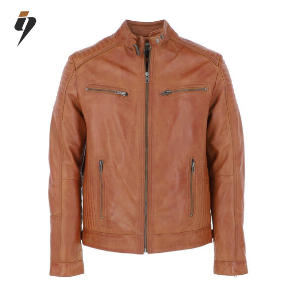 Axel – Burgundy Leather Biker Jacket