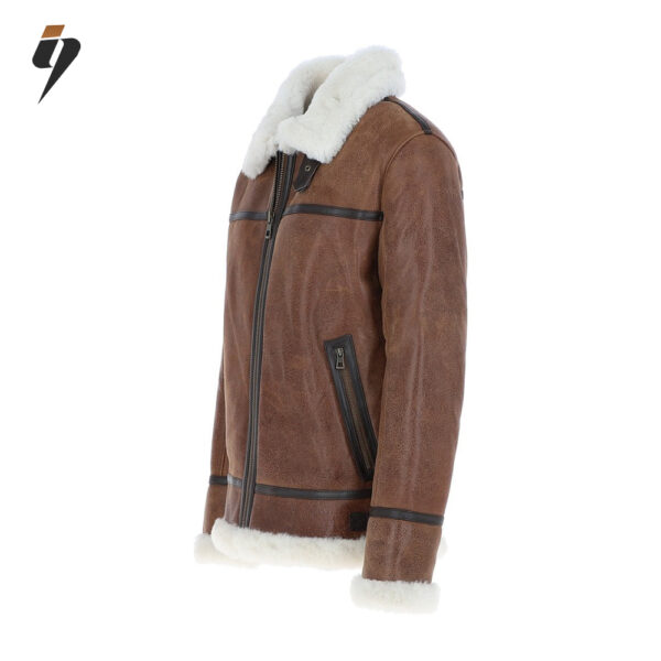Luxury Shearling Aviator Jacket – Antique Finish