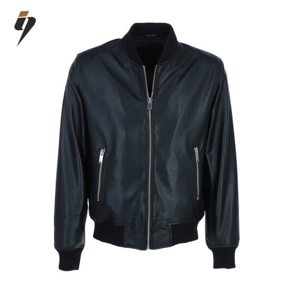 Infinity Bomber – Black Leather Jacket